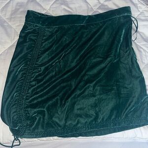 Green velvet skirt